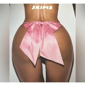 SKIMS Advent Calendar Pink Satin Bow Thong XXX New
